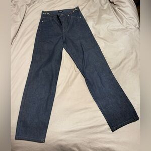 Express Women's Mon Jean Super Hugh Rise in Dark Indigo